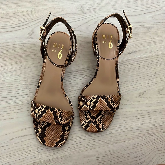 Mix No. 6 | Snake Print | Block Heel Sandal | - Picture 3 of 3